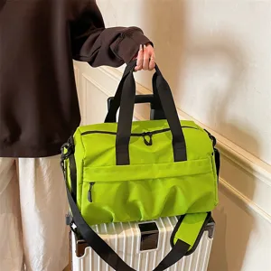 Large Capacity Travel Duffel Bag Waterproof Oxford Cloth Gym Bag With Shoe Compartment Wet Dry Separation Luggage Bag