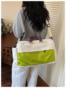 Large capacity travel bag for women expandable gym weekend duffel bag casual shoulder luggage