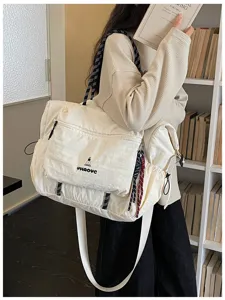 Large capacity Japanese style travel bag, lightweight canvas tote for gym, fitness and short trips.
