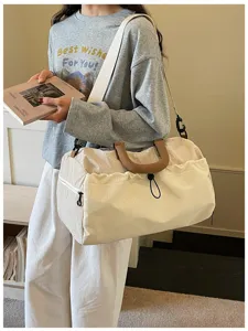 Gran bolsa de viaje, bolso bandolera de lona casual para viajes cortos, deporte y uso diario.