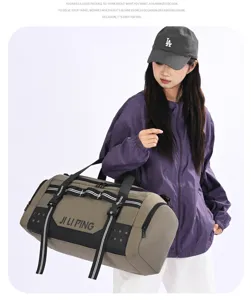 Large capacity travel duffel bag, waterproof fitness gym bag for short trips and sports use.