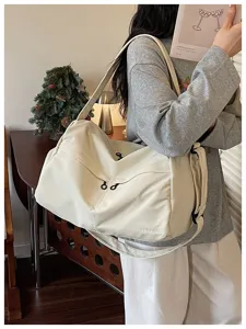 Large capacity travel duffel bag canvas shoulder bag lightweight gym bag for short trip.