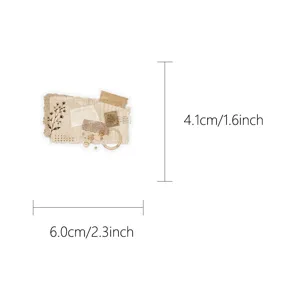 Detailansicht des Vintage Kaffee Tagebuch Aufklebers mit 6x4.1 cm für Planer und Notizbücher.