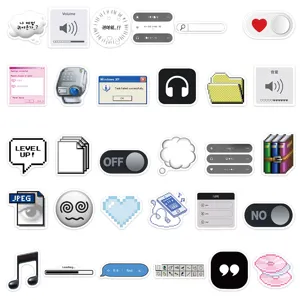 Autocollants rétro pixel internet mème autocollants mignons esthétiques pour téléphone.