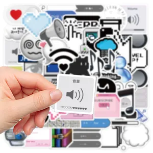 Autocollants rétro mème réseau icônes d'art pixel esthétiques pour déco coque DIY cool