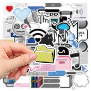 Pack de stickers rétro pixel internet meme, jolis autocollants DIY pour téléphone PC.