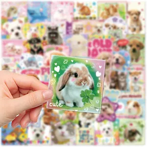 Leuke dierenstickers pakket decoratieve decal voor telefoonhoesje dagboek briefpapier 50st