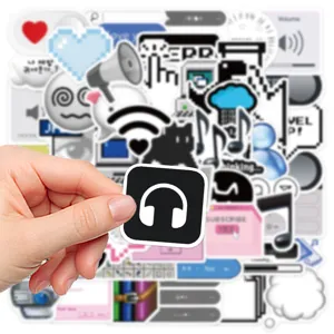 Autocollants mème Internet rétro, autocollant étanche bricolage icône pixel pour étui de téléphone