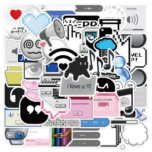 Autocollants Rétro Web Meme Imperméable PVC Pack de Stickers Graffiti Esthétiques Pour Ordinateur Portable Téléphone Tablette Décoration DIY