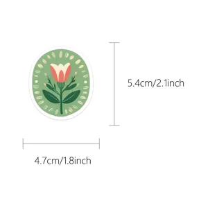 Vintage floral waterproof sticker, retro tulip botanical sticker for DIY decoration craft.