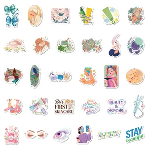 60pcs skincare beautician stickers waterproof aesthetic decals for laptop water bottle decor