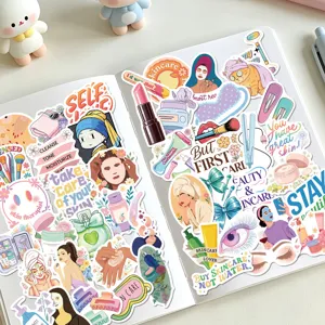 Cute aesthetic skincare stickers waterproof cartoon vinyl decals for laptop water bottle journal notebook decoration
