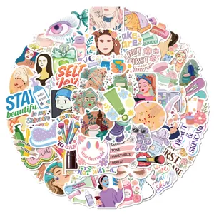 Cartoon skincare sticker pack waterproof aesthetic decal for water bottle laptop case