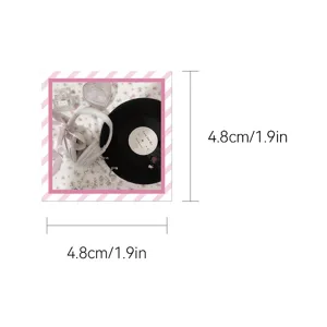 Autocollant décoratif de style ballet avec disque vinyle et design esthétique chic.