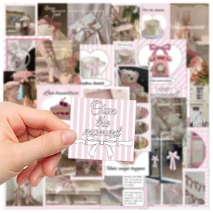 Détail du pack d'autocollants esthétiques rose ballet avec nœuds mignons pour journal.