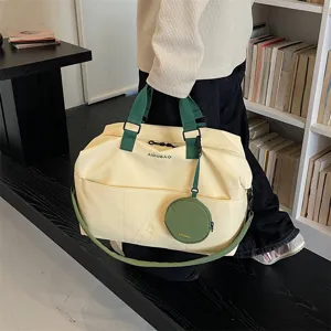 Borsa da viaggio minimalista elegante per uomo e donna, grande borsa sportiva con portamonete.