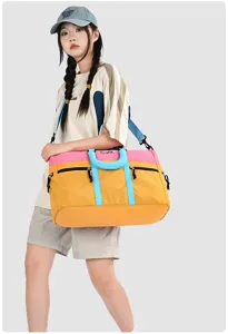 Colorful travel duffel bag large capacity sports gym bag with shoulder strap for women
