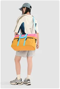 Colorful large capacity travel duffel bag for sports, fitness and weekend outdoor trips.