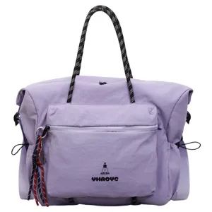Minimalist large capacity travel duffel bag light purple gym fitness weekender bag for women