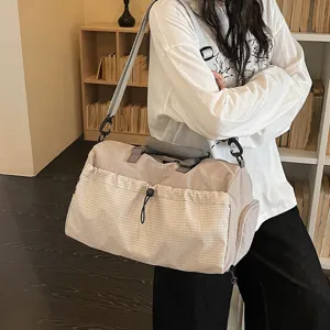 Bolsa de Viaje de Gran Capacidad Tela Oxford Impermeable Bolsa Weekender Con Separación Seco Húmedo Compartimento para Zapatos