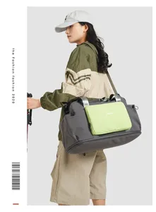 Stylish colorblock casual travel duffel bag nylon gym sports hiking luggage bag.