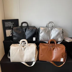 Minimalistische weiche Leder Reise-Damentasche große Kapazität Sport Fitness Tasche