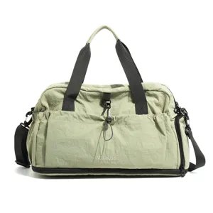 Large capacity travel duffel bag waterproof gym bag with wet dry compartment for sports camp.