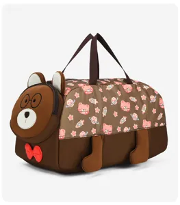 Cute cartoon bear travel duffel bag with waterproof design, large capacity and cute look.