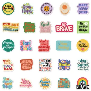 Lot d'autocollants d'affirmation positive étanches, autocollants mignons pour ordinateur.