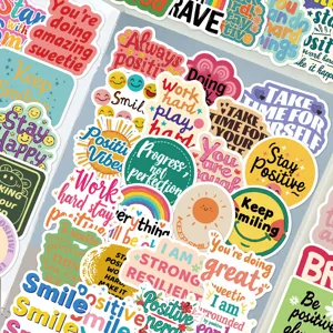 50 Pcs Stickers Affirmation Positive Imperméables Vinyle Autocollant pour Ordinateur Valise