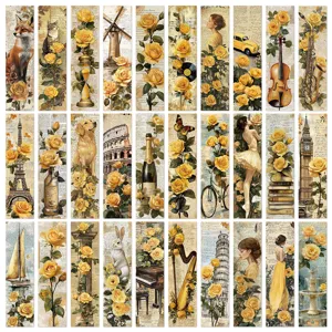 Vintage gold garden bookmarks set of 30 paper reading page markers for books reading stationery