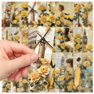 Vintage golden garden paper bookmarks for reading and decorative stationery cards 30pcs