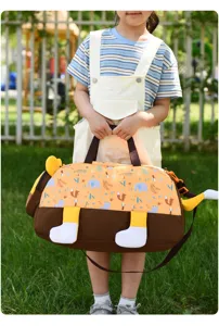 Waterproof kids duffle bag cute animal design travel luggage large capacity swimming messenger bag