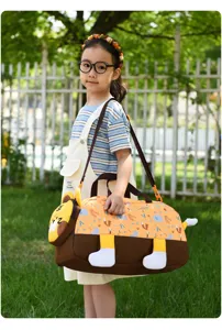 Kids water-resistant travel duffel bag cute cartoon animal children large capacity handbag