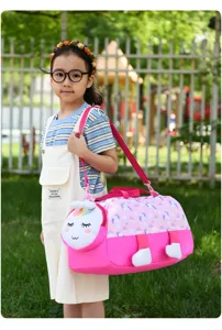 Waterproof kids duffel bag cute cartoon travel luggage bag large capacity swimming bag