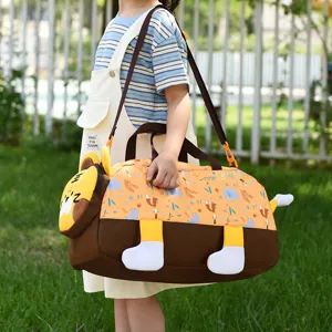 Kids waterproof duffel bag cute animal travel luggage bag large capacity children handbag