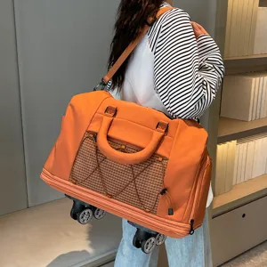 Large Capacity Travel Duffel Bag Lightweight Waterproof Dry Wet Separation Weekender Bag With Shoe Compartment
