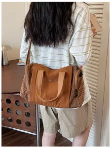 Casual large capacity travel bag canvas shoulder handbag for women lightweight gym weekender