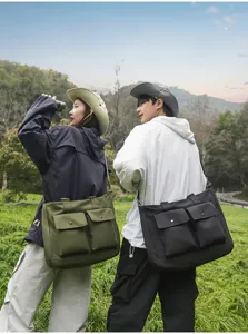 Casual outdoor travel shoulder bag with large capacity and multi pockets for daily use.