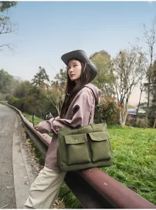 Minimalist casual travel bag outdoor shoulder bag large capacity green daily use