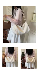 Lightweight casual canvas duffel bag, large capacity travel shoulder bag for daily gym and short trips.
