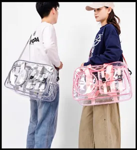 Waterproof Clear Transparent Travel Fitness Bag Wet Dry Separation Beach Sports Tote