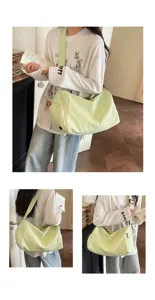 Large capacity casual canvas crossbody duffel bag for travel, gym, and daily commuting.