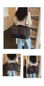 Grande borsa da viaggio impermeabile con scomparto umido secco e tasche per fitness.