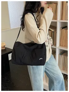 Japanese minimalist large capacity casual travel shoulder bag for daily use and outdoor