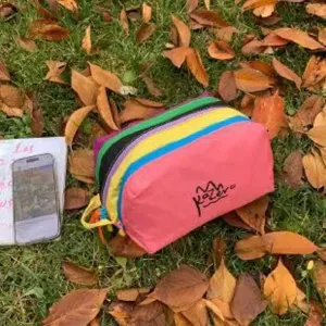 Trousse de toilette de voyage colorée dopamine avec fermetures éclair multicouches