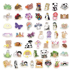 Cute cartoon animal stickers set, waterproof adhesive decals for luggage, phone case, diary.