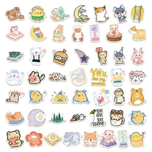 Cute cartoon animal stickers pack, waterproof decorative decals for luggage and phone case.
