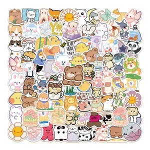 Cute cartoon stickers aesthetic waterproof vinyl decals for phone case laptop journal diary
