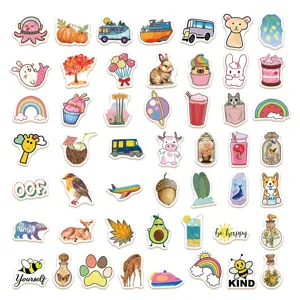 Cute cartoon stickers pack waterproof vinyl decal for luggage laptop water bottle aesthetics